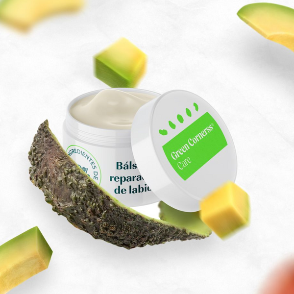 Bálsamo labial reparador con aguacate.